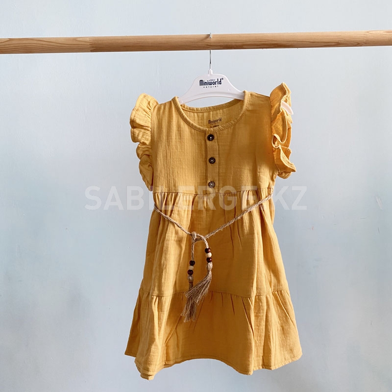 Муслиновое платье Miniworld (рисунок: желтый)